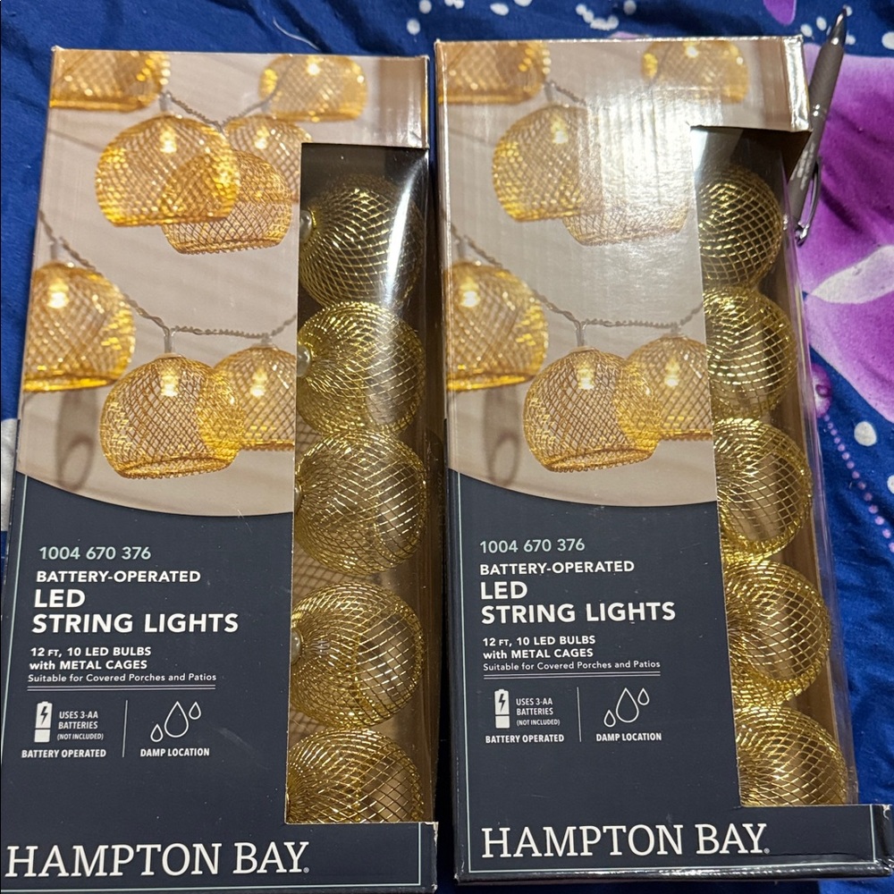 Hampton Bay Gold LED String Lights with Mesh Design